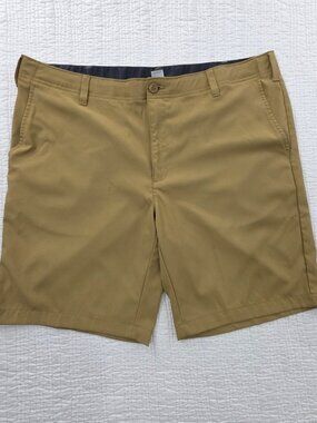 BCG Mens Golf Shorts Size 40W Khaki 9" Inseam Slash Pockets Pickleball Tennis